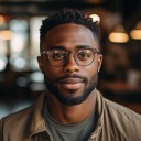 Stylish Black man with glasses and beard